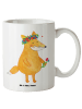 Mr. & Mrs. Panda Keramiktasse Fuchs Blumen ohne Spruch in Weiß