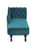 Beliani Chaiselongue NIMES in Blau/Braun - (W) 169 x (H) 79 x (L) 65 cm rechtsseitig