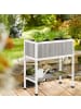 relaxdays Hochbeet in Grau-Weiß - (B)74 x (H)80,5 x (T)38 cm