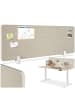 tectake Schreibtisch Trennwand Noisy inkl. 2 Befestigungsklemmen, beige