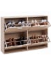 FineBuy Schuhschrank in Grau / Spanplatte / 120x24x81
