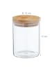 relaxdays 3 x Vorratsglas in Transparent/ Natur - 650 ml