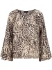 monari Bluse mit Leo-Muster und Trompetenärmeln in Dark Chocolate Gemustert
