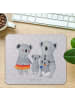 Mr. & Mrs. Panda Mousepad Koala Familie ohne Spruch in Grau Pastell