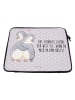 Mr. & Mrs. Panda Notebook Tasche Pinguine Kuscheln mit Spruch in Grau Pastell