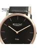 Regent Armbanduhr Regent Lederarmband schwarz extra groß (ca. 39mm)