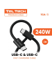Wisam Teltech Pd Kabel E-Marker Geflecht USB-C - USB-C 240W 2m schwarz