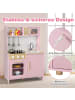 COSTWAY Kinderküche mit Zubehör in Rosa