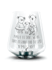 Mr. & Mrs. Panda Glas Windlicht Koala Familie mit Spruch in Transparent