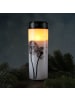 MARELIDA 2er Set LED Grabkerze Grablicht Pusteblume H: 21cm in weiß/schwarz