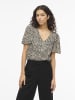 Vila Bluse in beige schwarz