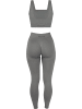 Circle Five Scrunch Shape Set (Push-Up Leggings und Medium Support Sport-BH) in Anthrazit