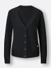 creation L Merino-Kaschmir-Strickjacke in schwarz-meliert