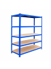 Schwerlastregal in Blau/ Braun - (B)120 x (H)200 x (T)60 cm