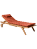 Beliani Gartenliege CESANA PREMIUM in Braun/Rot - (W) 61 x (H) 33 x (L) 195 cm