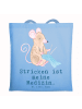 Mr. & Mrs. Panda Umhängetasche Maus Stricken mit Spruch in Sky Blue