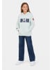 Sublevel Hoodie Kapuze Frontprint Kängurutasche Look in Grün-2