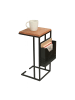 relaxdays Beistelltisch in Braun/ Schwarz - (B)30 x (H)63 x (T)37 cm