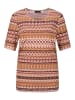 GOLDNER Kurzgröße:  Shirt in camel / terrakotta / bordeaux / gemustert