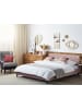 Beliani Doppelbett FITOU in Rosa/Dunkler Holzfarbton - (W) 190 x (H) 87 x (L) 214 cm