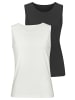 Shirttop in creme, schwarz
