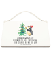Mr. & Mrs. Panda Holzschild Pinguin Weihnachtsbaum mit Spruch in Weiß