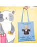 Mr. & Mrs. Panda Jutebeutel Pastorin Leidenschaft mit Spruch in Sky Blue