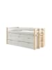 58 aufm Kessel KOJENBETT mit Schubladen Karissa 219x100x98 Massivholz+MDF Weiß/natur