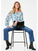 GOLDNER Bluse Bluse in blau / gemustert