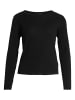 Vila Gerippter Longsleeve Pullover Feinstrick Sweater Shirt VIABELLA in Schwarz