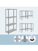 relaxdays 2 x Lagerregal in Silber - (B)75 x (H)145 x (T)30 cm