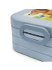 Mr. & Mrs. Panda Bento Box Hund Blume Design mit Spruch in Blau Pastell