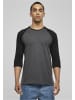 Urban Classics Urban Classics Herren Contrast 3/4 Sleeve Raglan Tee in cha/blk