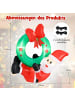 COSTWAY 120cm LED Weihnachtsmann mit Kranz in Rot