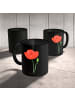 Mr. & Mrs. Panda Becher Blume Mohnblume ohne Spruch in Schwarz