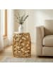FineBuy Beistelltisch in Gold / Marmor / 40x40x46