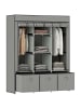 HOMCOM Stoffschrank-125L x 43B x 162,5H cm-Hellgrau