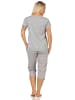 NORMANN Kurzarm Capri Schlafanzug Pyjama Schmetterlings - 66907 in grau