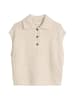 Marc O'Polo Ärmelloser Polo-Pullover loose in Grey Silk