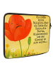 Mr. & Mrs. Panda Laptop Case Blume Mohnblume Design mit Spruch in Weiß