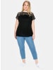 sheego Spitzenshirt in schwarz