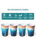 Stoneline Trinkbecher 300 ml rPET Set 4-teilig, mit Eichstrich in Ozean