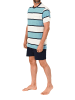 NORMANN Kurzarm Schlafanzug Pyjama Shorty Streifen in türkis
