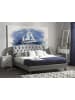 Beliani Doppelbett BORDEAUX in Grau/Schwarz - (W) 169 x (H) 106 x (L) 221 cm