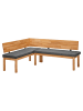 58 aufm Kessel ECKBANK Damita 194 x 155 x 84 Massivholz Kernbuche geölt/Grau