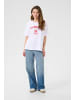 Kaffe T-shirt KAadelina Loose fit in Optical White/Red Text Print