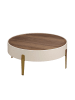 Angel Cerdá Couchtisch 2151 in Beige / Gold / Walnuss – (Ø)92 x (H)35 cm