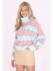IZIA Damen Pullover in Türkis Mehrfarbig