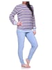 NORMANN Frottee Schlafanzug lang Pyjama Bündchen Streifen - 76534 in hellblau