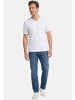 Redmond T-Shirt Basic in Schwarz / dunkelblau / weiß